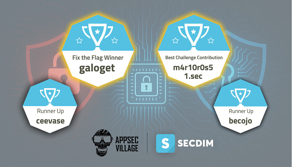 AppSec Village Fix the Flag Winners